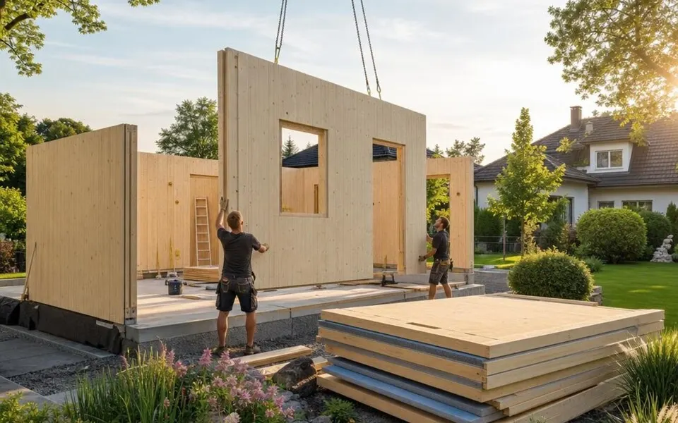 Musterhaus Bausatzhaus 2026 im Aufbau durch die Bauherren – niedrigster Quadratmeterpreis im Vergleich Musterhaus Bausatzhaus 2026 im Aufbau durch die Bauherren – niedrigster Quadratmeterpreis im Vergleich